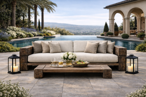 Verbier Outdoor Bespoke Three Seated Sofa - Brown - English Oak