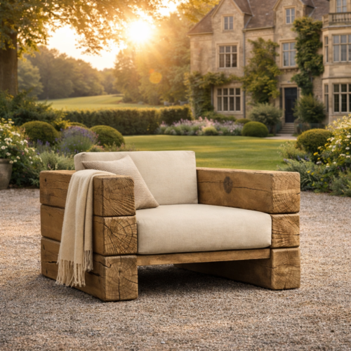 Verbier Outdoor Club Sofa Chair - Natural English Oak